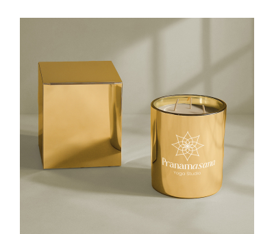 Vela Aromática de Tres Mechas en Vaso Metálico con Caja Regalo - AGY55562