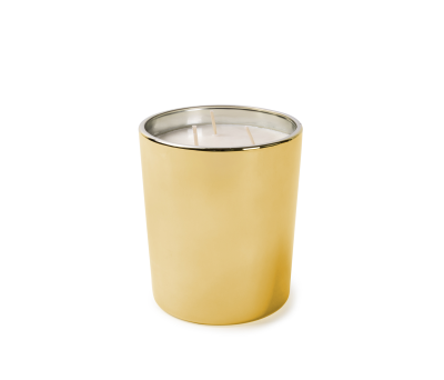 Vela Aromática de Tres Mechas en Vaso Metálico con Caja Regalo