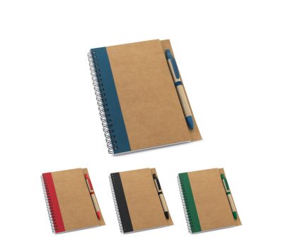 Cuaderno B6 Reciclado con Espiral y Bolígrafo a Juego
