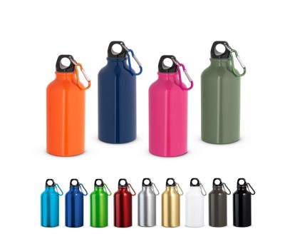 Botella Deportiva de Aluminio con Mosquetón 400 mL