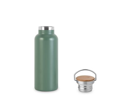 Botella Térmica de Acero Inoxidable con Tapa de Bambú 570 ml