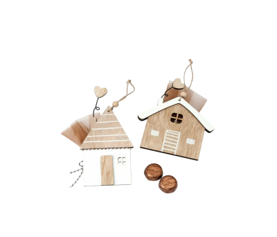 casitas-colgantes-como-decoración-árbol-de-navidad