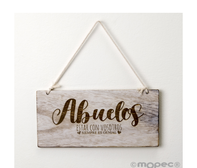 Cuadro madera Abuelos 22.5x11.5cm. - AW9523.1