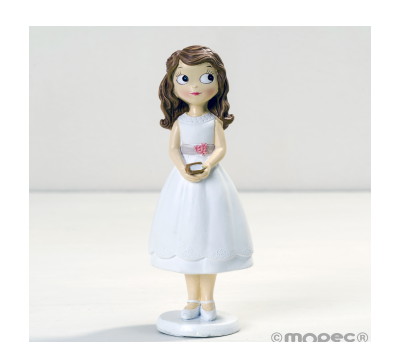 Figura niña Comunión con vestido corto 16.5cm. AY917
