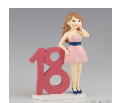 Figura para pastel 18 aniv.chica vestido 20cm. AY87